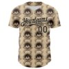 Custom City Cream Black 3D Skull Authentic Baseball Jersey