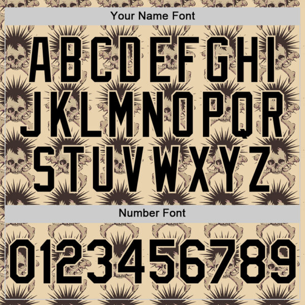 Custom City Cream Black 3D Skull Authentic Baseball Jersey