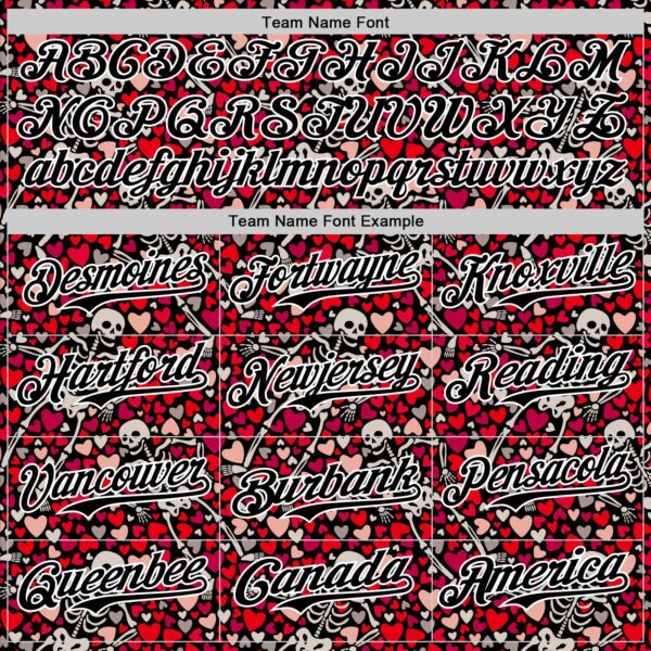 Custom Black White 3D Skeleton And Heart Authentic Baseball Jersey