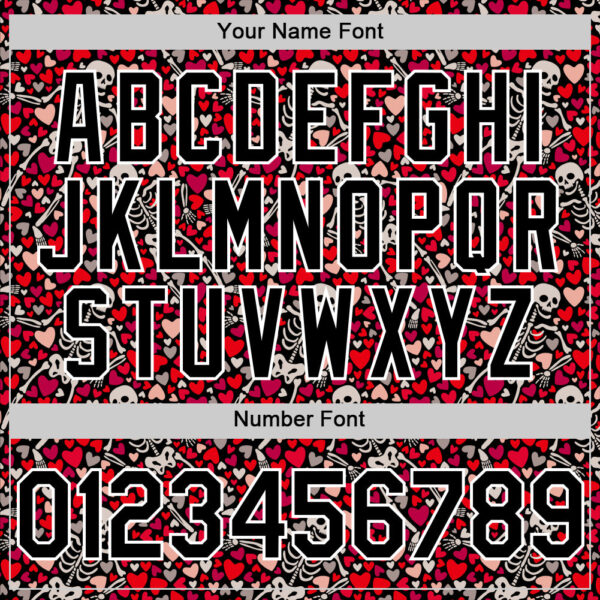 Custom Black White 3D Skeleton And Heart Authentic Baseball Jersey