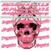 Custom White Neon Pink-Light Pink 3D Pink Ribbon Skull Authentic Baseball Jersey