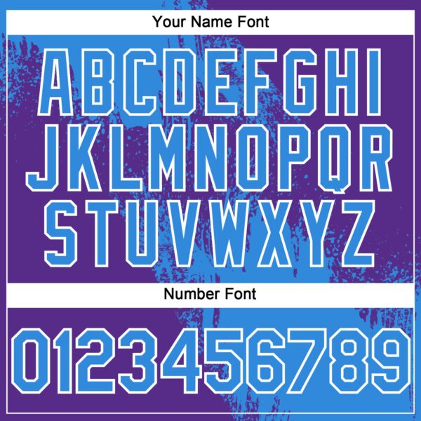 Custom Electric Blue Purple-White 3D Pattern Design Abstract Brush Stroke Authentic Baseball Jersey