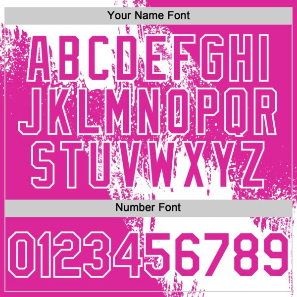 Custom White Deep Pink 3D Pattern Design Abstract Brush Stroke Authentic Baseball Jersey