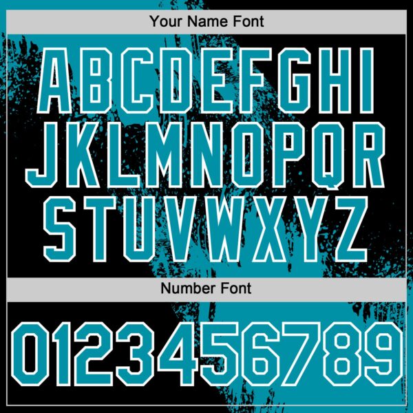 Custom Teal Black-White 3D Pattern Design Abstract Brush Stroke Authentic Baseball Jersey