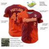 Custom Orange Crimson-White 3D Pattern Design Abstract Brush Stroke Authentic Baseball Jersey
