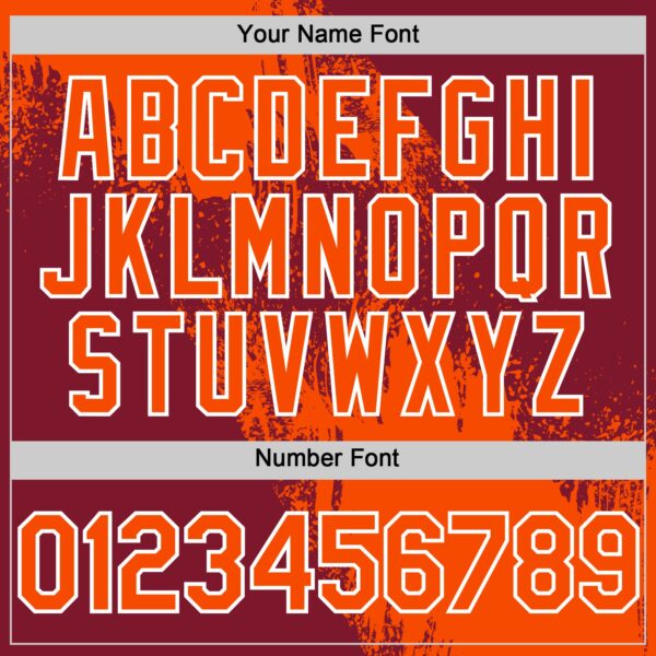 Custom Orange Crimson-White 3D Pattern Design Abstract Brush Stroke Authentic Baseball Jersey