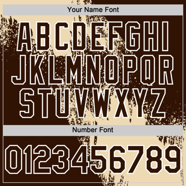 Custom Cream Brown-White 3D Pattern Design Abstract Brush Stroke Authentic Baseball Jersey