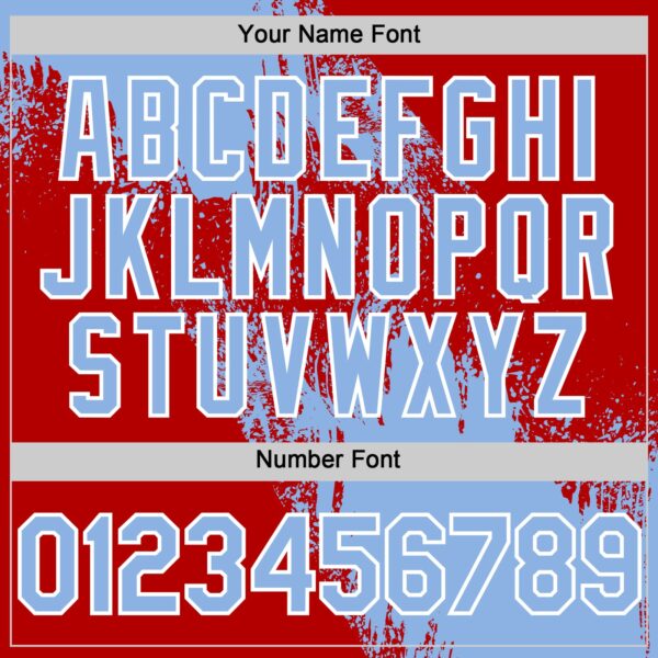 Custom Light Blue Red-White 3D Pattern Design Abstract Brush Stroke Authentic Baseball Jersey