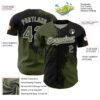 Custom Olive Black-White 3D Pattern Design Abstract Brush Stroke Authentic Baseball Jersey
