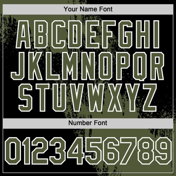 Custom Olive Black-White 3D Pattern Design Abstract Brush Stroke Authentic Baseball Jersey