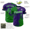 Custom Grass Green Purple-White 3D Pattern Design Abstract Brush Stroke Authentic Baseball Jersey