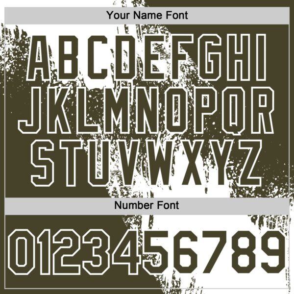 Custom White Olive 3D Pattern Design Abstract Brush Stroke Authentic Baseball Jersey