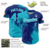 Custom Lakes Blue Royal-White 3D Pattern Design Abstract Brush Stroke Authentic Baseball Jersey