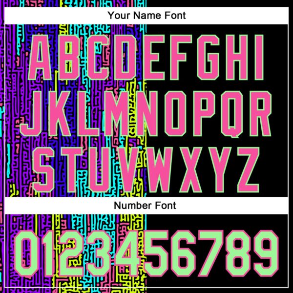 Custom Black Pea Green-Pink 3D Pattern Design Rave Psychedelic Neon Fluid Art Authentic Baseball Jersey