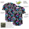 Custom Black White 3D Pattern Design Rave Psychedelic Skull Authentic Baseball Jersey