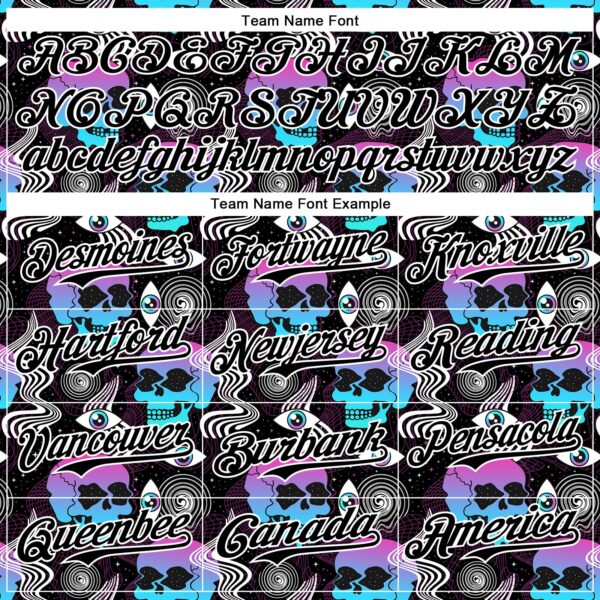 Custom Black White 3D Pattern Design Rave Psychedelic Skull Authentic Baseball Jersey