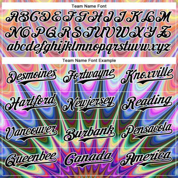 Custom Orange Black-White 3D Pattern Design Rave Psychedelic Fractal Style Authentic Baseball Jersey