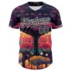 Custom Black White 3D Pattern Design Rave Psychedelic Forest Authentic Baseball Jersey