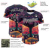 Custom Black White 3D Pattern Design Rave Psychedelic Forest Authentic Baseball Jersey
