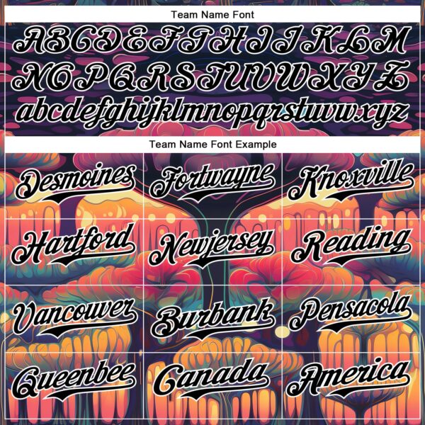 Custom Black White 3D Pattern Design Rave Psychedelic Forest Authentic Baseball Jersey