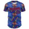 Custom Black Hot Pink 3D Pattern Design Rave Psychedelic Fractal Style Authentic Baseball Jersey