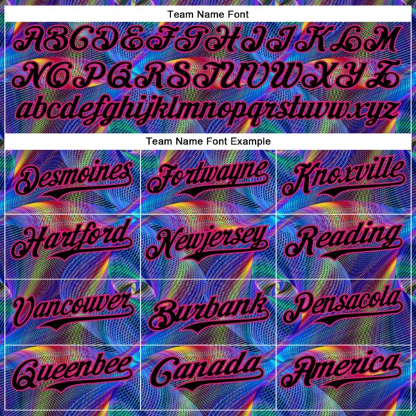 Custom Black Hot Pink 3D Pattern Design Rave Psychedelic Fractal Style Authentic Baseball Jersey