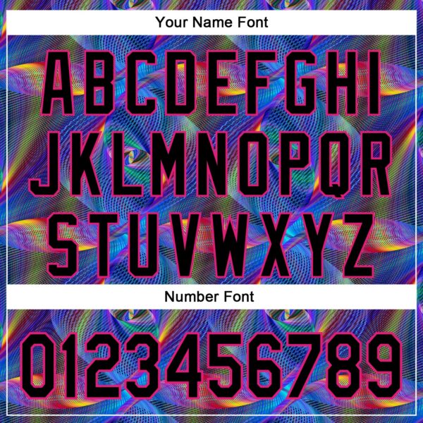 Custom Black Hot Pink 3D Pattern Design Rave Psychedelic Fractal Style Authentic Baseball Jersey