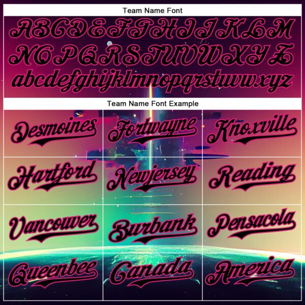 Custom Black Hot Pink 3D Pattern Design Rave Psychedelic Universe Authentic Baseball Jersey