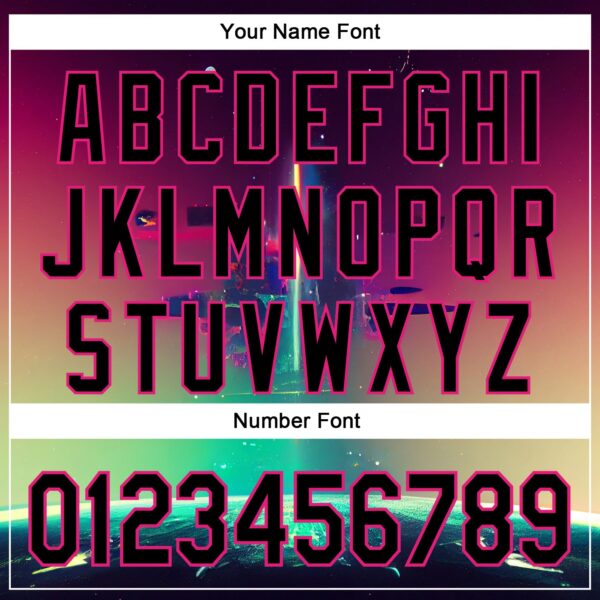 Custom Black Hot Pink 3D Pattern Design Rave Psychedelic Universe Authentic Baseball Jersey