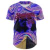Custom Purple Black-Hot Pink 3D Pattern Design Rave Psychedelic Fluid Art Pyramid Authentic Baseball Jersey