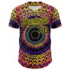 Custom Black Light Yellow 3D Pattern Design Rave Psychedelic Fractal Style Authentic Baseball Jersey