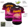 Custom Purple Orange-Light Yellow 3D Pattern Design Rave Psychedelic Futuristic Music Authentic Baseball Jersey