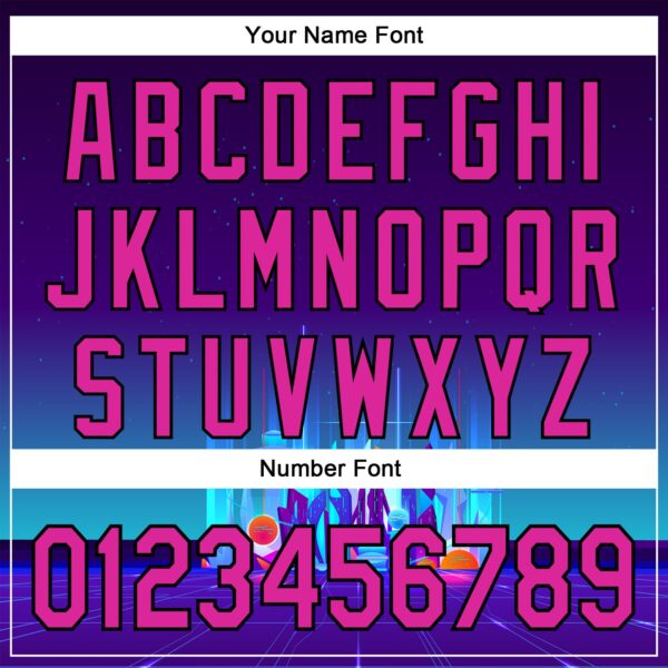 Custom Navy Deep Pink-Black 3D Pattern Design Rave Psychedelic Futuristic City Authentic Baseball Jersey