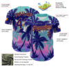 Custom Dark Purple Bay Orange 3D Pattern Design Rave Psychedelic Tropical Palm Tree Authentic Baseball Jersey