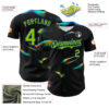 Custom Black Neon Green-Royal 3D Pattern Design Rave Psychedelic Holographic Vaporwave Style Authentic Baseball Jersey