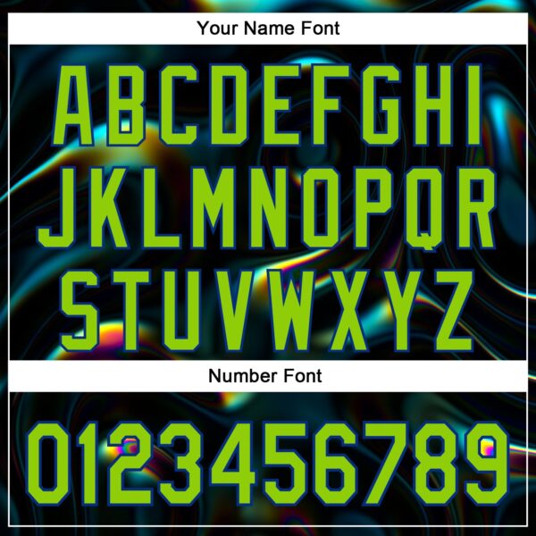 Custom Black Neon Green-Royal 3D Pattern Design Rave Psychedelic Holographic Vaporwave Style Authentic Baseball Jersey