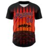 Custom Black Dark Purple-Bay Orange 3D Pattern Design Rave Psychedelic Tropical Palm Tree Authentic Baseball Jersey