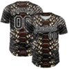Custom Black White 3D Pattern Design Rave Psychedelic Snakeskin Authentic Baseball Jersey