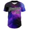 Custom Black White 3D Pattern Design Rave Psychedelic Space Galaxy Star Authentic Baseball Jersey