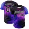 Custom Black White 3D Pattern Design Rave Psychedelic Space Galaxy Star Authentic Baseball Jersey