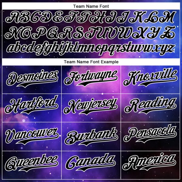 Custom Black White 3D Pattern Design Rave Psychedelic Space Galaxy Star Authentic Baseball Jersey