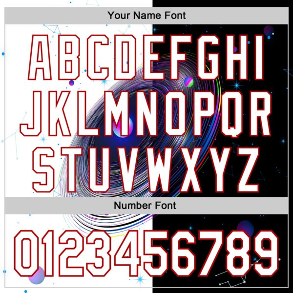 Custom Black White-Red 3D Pattern Design Space Galaxy Star Authentic Baseball Jersey