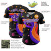 Custom Black Purple-White 3D Pattern Design Space Galaxy Star Authentic Baseball Jersey