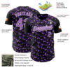 Custom Black Medium Purple-White 3D Pattern Design Galaxy Star Meteor Authentic Baseball Jersey