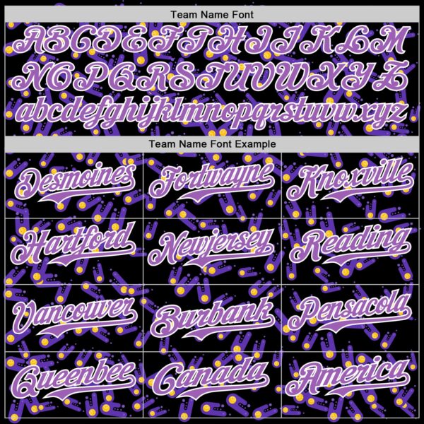 Custom Black Medium Purple-White 3D Pattern Design Galaxy Star Meteor Authentic Baseball Jersey