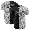 Custom White Black 3D Pattern Design Graffiti Splash Ink Authentic Baseball Jersey