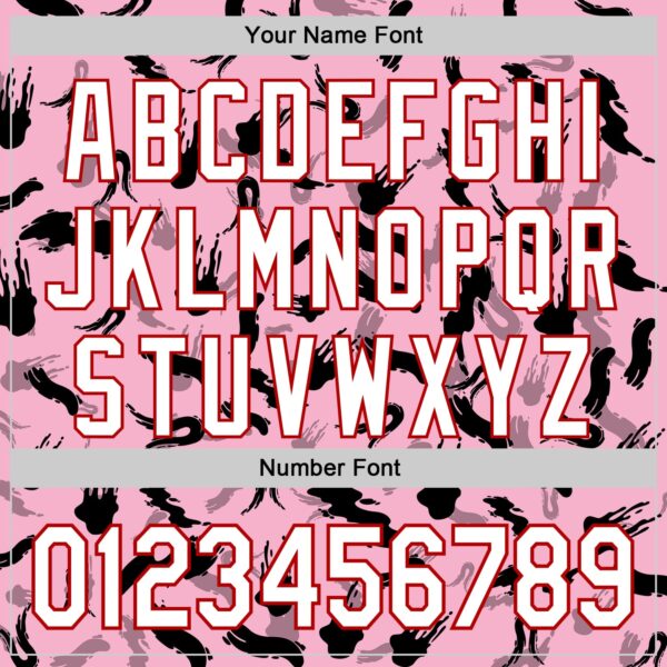 Custom Light Pink White-Red 3D Pattern Design Graffiti Ink Brush Stroke Authentic Baseball Jersey