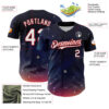 Custom Navy White-Red 3D Pattern Design Space Galaxy Star Authentic Baseball Jersey