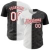 Custom Black White-Red 3D Pattern Design Constellation Space Galaxy Star Authentic Baseball Jersey