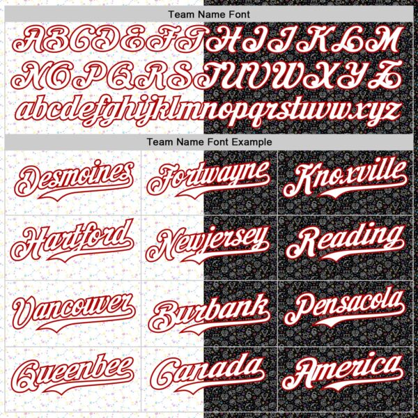 Custom Black White-Red 3D Pattern Design Constellation Space Galaxy Star Authentic Baseball Jersey